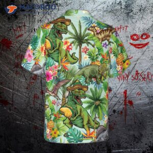 tropical dinosaur hawaiian shirt 1