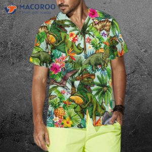 tropical dinosaur hawaiian shirt 3