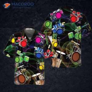 Tropical Drum Hawaiian Shirt, Colorful Unique Gift For Dummers
