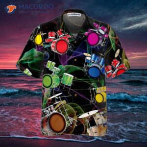 tropical drum hawaiian shirt colorful unique gift for dummers 2