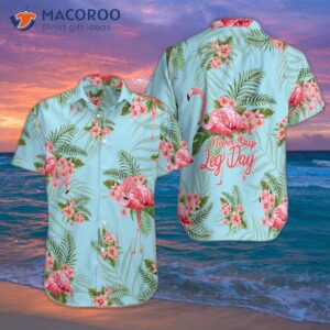 Tropical Flamingo Workout Never Skip Leg Day Hawaiian Shirt