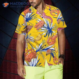 tropical floral and seafood hawaiian shirt 3