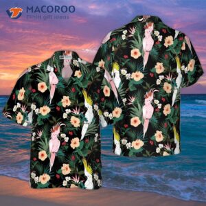tropical floral hawaiian parrot shirt 0