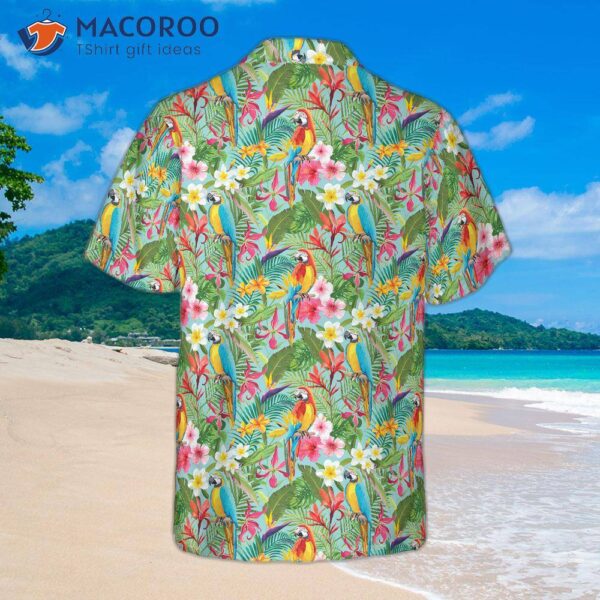 Tropical Floral Hawaiian Parrot Shirt