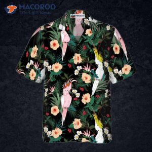 tropical floral hawaiian parrot shirt 2