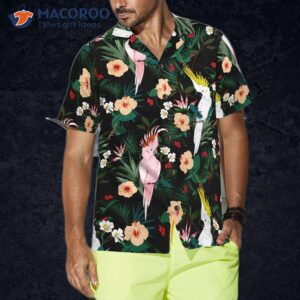 tropical floral hawaiian parrot shirt 3