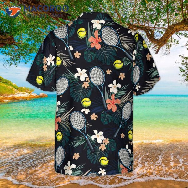 Tropical Floral Hawaiian Tennis Shirt