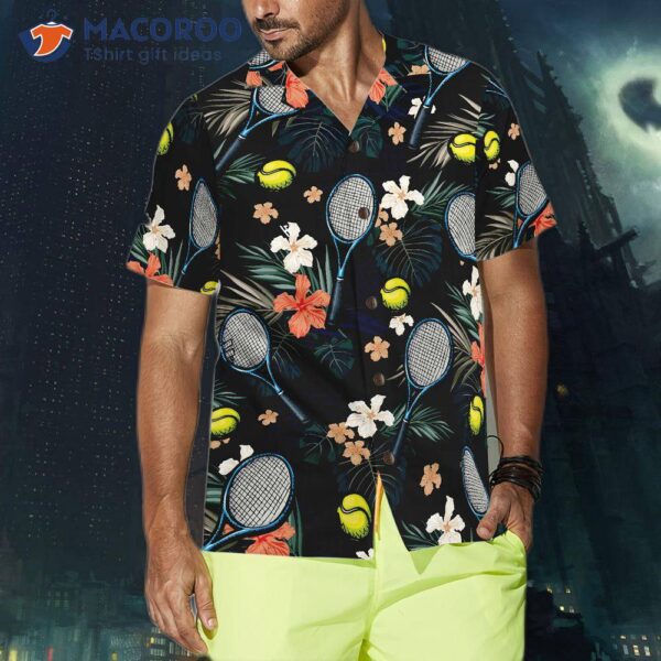 Tropical Floral Hawaiian Tennis Shirt