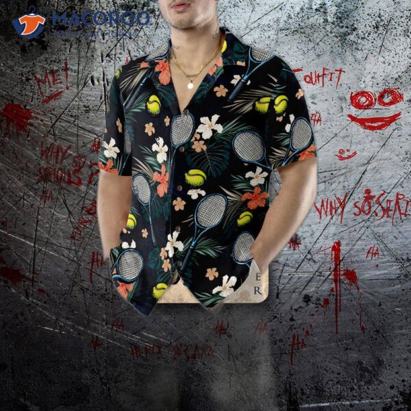 Tropical Floral Hawaiian Tennis Shirt