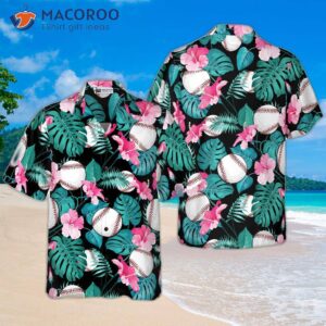 Tropical Flower-print Hawaiian Baseball Shirt