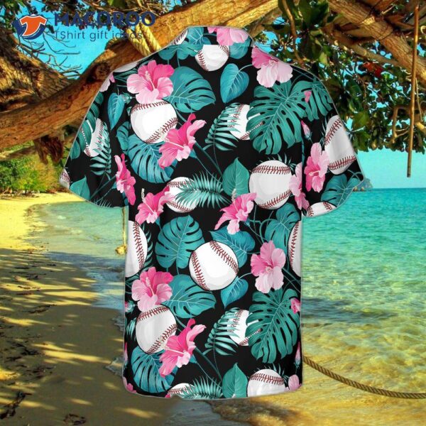 Tropical Flower-print Hawaiian Baseball Shirt