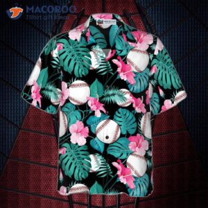 tropical flower print hawaiian baseball shirt 2