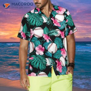 tropical flower print hawaiian baseball shirt 3