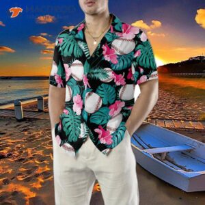 tropical flower print hawaiian baseball shirt 4