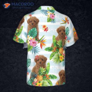 tropical flower with a hawaiian shirt featuring poodle 1