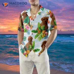 tropical flower with a hawaiian shirt featuring poodle 4