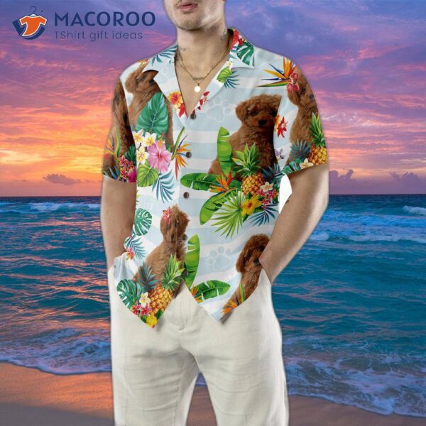Tropical Flower With A Hawaiian Shirt Featuring Poodle