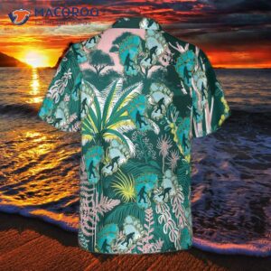 Tropical Forest Bigfoot Hawaiian Shirt, Floral And Leaves Shirt For