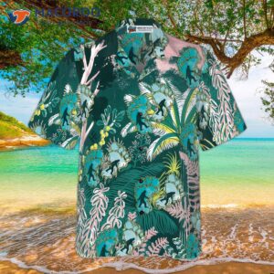 tropical forest bigfoot hawaiian shirt floral and leaves shirt for 2