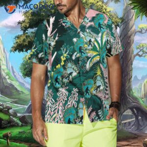 tropical forest bigfoot hawaiian shirt floral and leaves shirt for 3