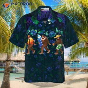tropical funny beach bigfoot hawaiian shirts for blue sasquatch 2