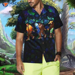 tropical funny beach bigfoot hawaiian shirts for blue sasquatch 3