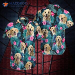 tropical golden dog hawaiian shirt 0