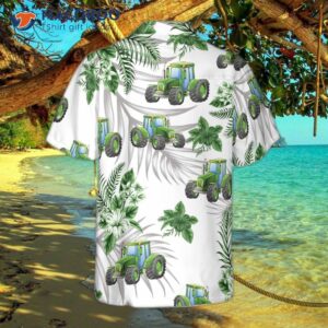 Tropical Green Tractor Hawaiian Shirt
