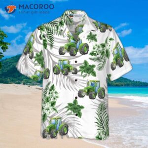 tropical green tractor hawaiian shirt 2