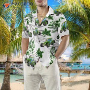 tropical green tractor hawaiian shirt 4