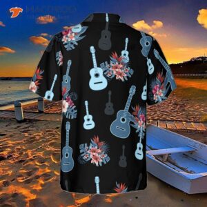 tropical guitar and leaves hawaiian shirt 1