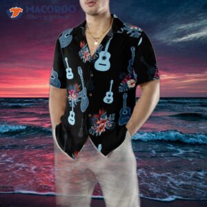 tropical guitar and leaves hawaiian shirt 4