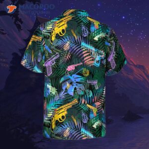 tropical gun lover pattern hawaiian shirt 1