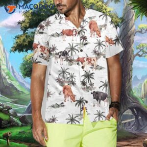 tropical island and cow pattern hawaiian shirt shirt for print 3