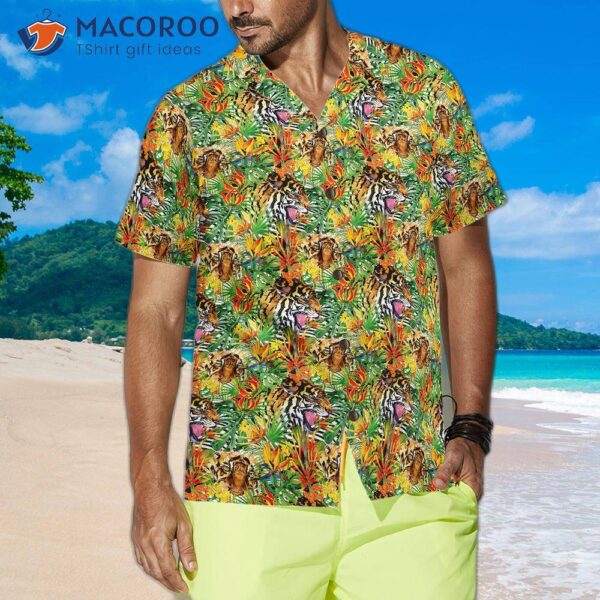 Tropical Jungle Tiger Hawaiian Shirt