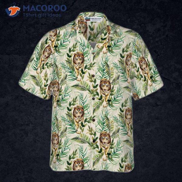 Tropical Jungle Tiger Shirt For Hawaiian