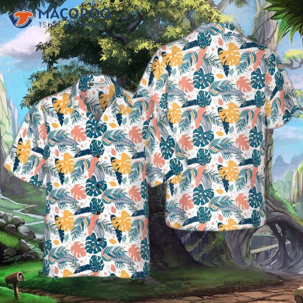 “tropical Leaf Elegant Exotic Hawaiian Shirt”