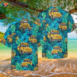 tropical leaves school bus driver hawaiian shirt best shirt for drivers unique gift drivers 0