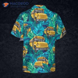 tropical leaves school bus driver hawaiian shirt best shirt for drivers unique gift drivers 1