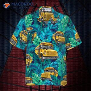 tropical leaves school bus driver hawaiian shirt best shirt for drivers unique gift drivers 2