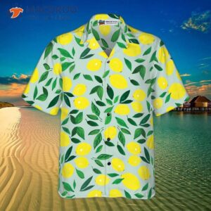 tropical lemon and leaf hawaiian shirt 2