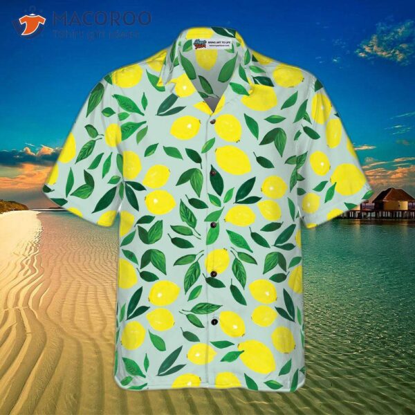 Tropical Lemon And Leaf Hawaiian Shirt