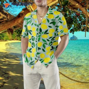 tropical lemon and leaf hawaiian shirt 4