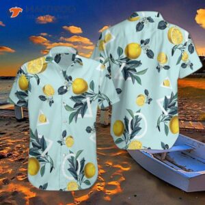 tropical lemon patterned hawaiian shirt 0