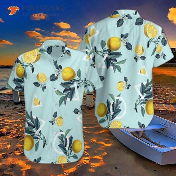 Tropical Lemon-patterned Hawaiian Shirt