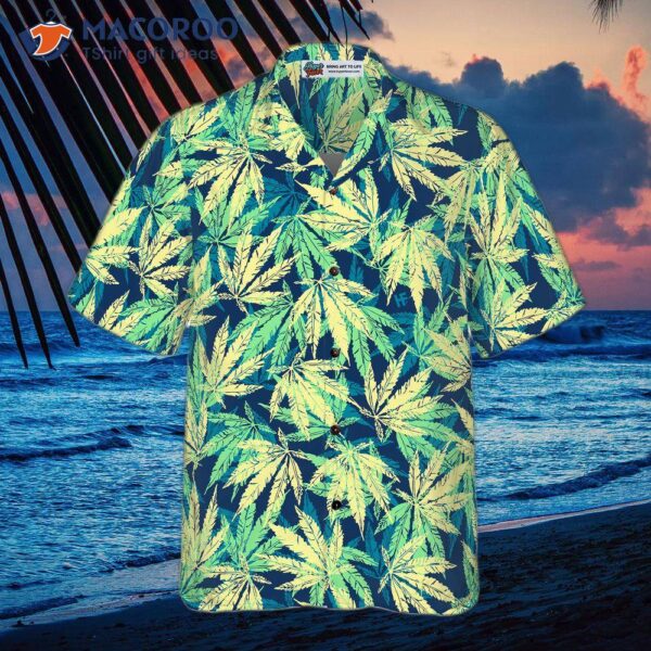 Tropical Marijuana Leaf Shirt For Hawaiian