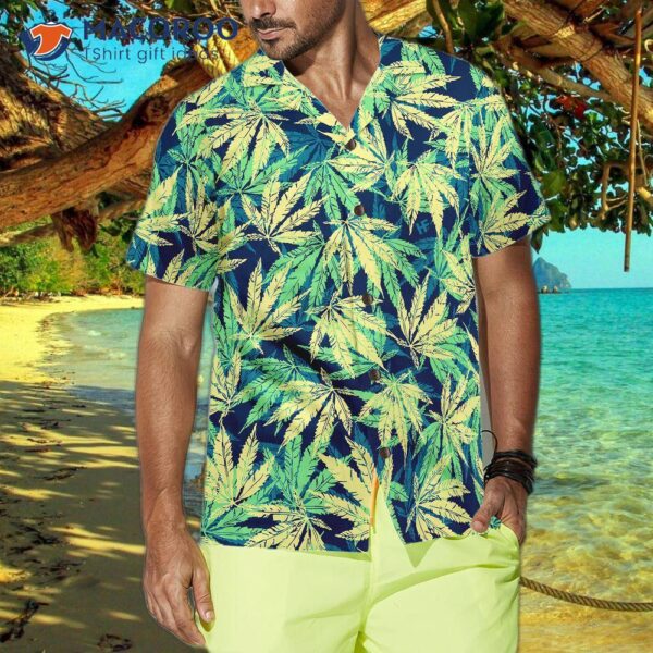 Tropical Marijuana Leaf Shirt For Hawaiian
