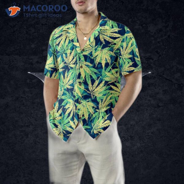 Tropical Marijuana Leaf Shirt For Hawaiian