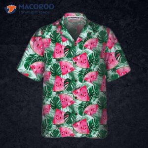 tropical palm leaves watermelon hawaiian shirt cool shirt for amp 2