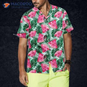 tropical palm leaves watermelon hawaiian shirt cool shirt for amp 3